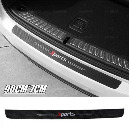 1pc Carbon Fiber Car Door Plate Sill Scuff Cover Anti Scratch Black Sticker