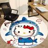 1pc Hello Kitty Shark Office Round Area Rug, Under Office Chairs Bedroom Living Room Home Decor  A1022199