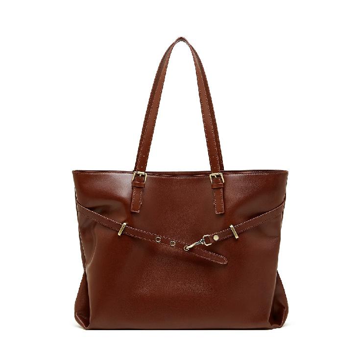 Top Layer Vegetable Tanned Leather Vintage Women's Bag Large Capacity Shoulder Bag 2025 New Trend Simple Commuter Tote Bag