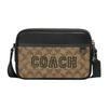 Graham 23 Classic Monogram Print Zipper Closure Leather PVC Shoulder Crossbody Bag Medium Men Bags Khaki Green CE638-QBV3D