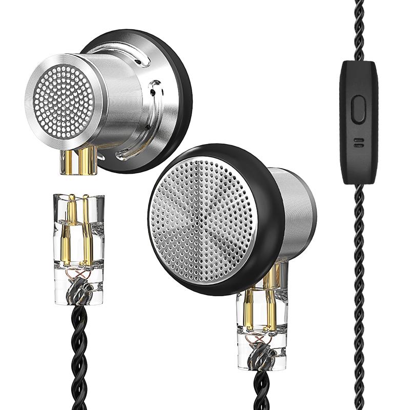 ND DTS 14.2MM 1DD Flat Plug HIFI Monitoring Music Wired Headset Game Sports Office Earplug Replaceable Cable Earplug 3.5MM 2 PIN