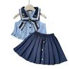 Girls' Cute Sleeveless Lace Top and Pleated Skirt Set - Summer Fashion