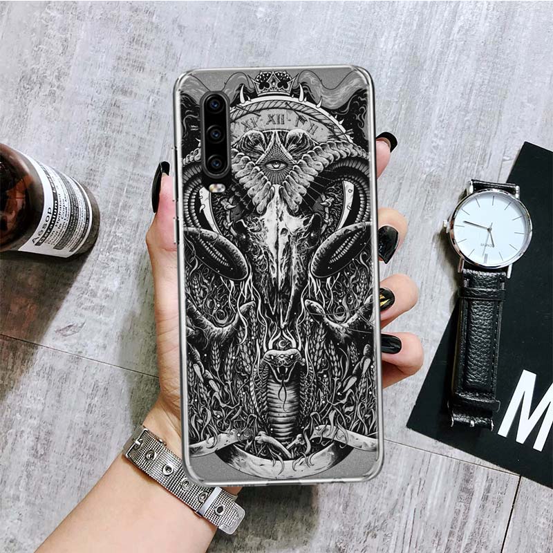 Satanistická koza Satan Ďábel Obal na telefon Pro Huawei P30 P40 P20 P10 P50 Mate 20 10 30 40 Lite Pro Plus Tiskový kryt Coque Shell