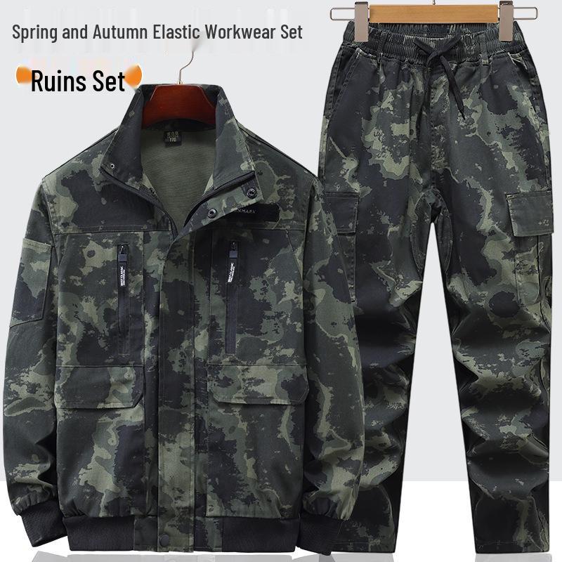 Unisex Camouflage Workwear Set: Durable, Heat-Resistant Cotton Thread for Outdoor, Welding, and Electrician Tasks