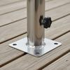 Umbrella Base Tube Sleeve Easy Installation Square Tube Base Mount Umbrella Pole Holder Thickened Outdoor Support Part for Patio