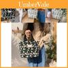 Schöne Margeritenblumen-Bestickte Handtasche Mittlere Weiche Baumwoll-Tragetasche Für Jeden Tag