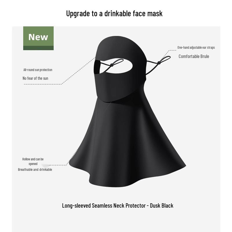 Women s Full Face UV Protection Facekini Mask - High Style, Summer 2026 Edition чёрный