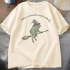 Witch Frog TShirt Unisex Women Funny Halloween Cottagecore Toad Tshirt Casual Round Neck Short Sleeve Unisex Clothes Streetwear Tops