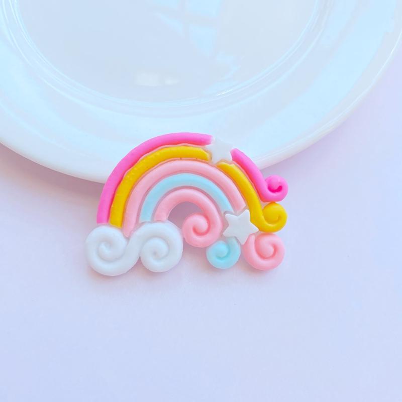 8Pcs New Mini Cute Rainbow Flat back Resin Cabochons Scrapbooking DIY Jewelry Craft Decoration Accessorie