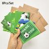 8Pcs/Set Sports Football Theme Thank You Greeting Card with Envelope Soccer Fold Invitations Card for Kids Birthday Party Decor