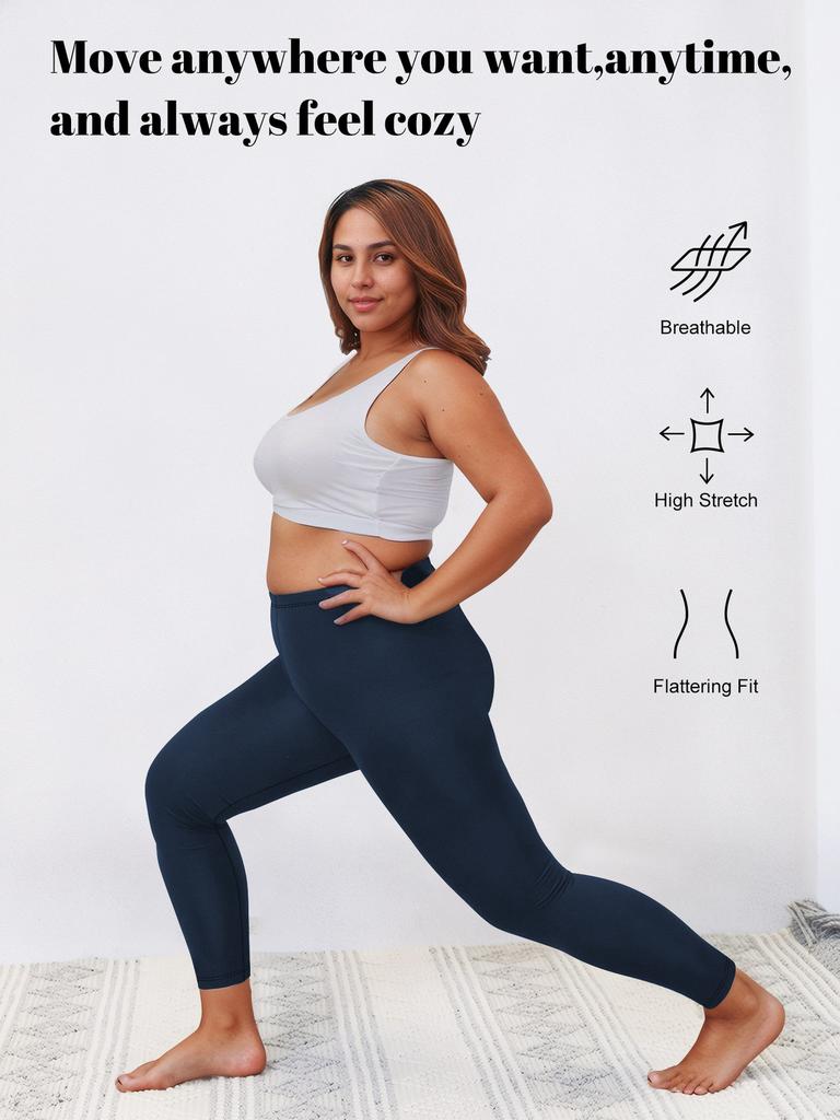 1XL-5XL Plus Size Leggings Women's Outerwear 300 Lbs 9-Inch High-Elasticity Solid-Colour Spring/Autumn Leggings Plus Size