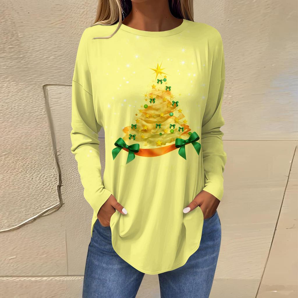 Women's Loose Comfortable Casual Fashion V-Neck Christmas Print Long Sleeve Hoodie