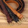 Popular 2.5cm Genuine Leather Woven Braided Belt Needle Buckle Cowhide Fashion Versatile Casual Daily Pants Belt