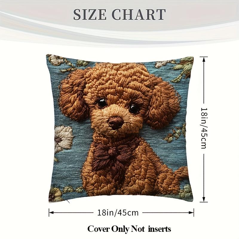 Brown Poodle Cushion Covers Chair Living Room Pillowcase Cozy Zipper Sofa Pillow Covers Bedroom Indoor Home Decor