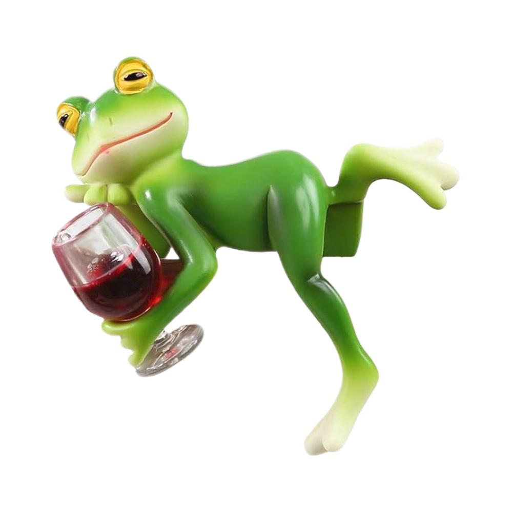 

1/2Pcs Funny Drinking Frog Statue Planter Hugger Resin Hanging Frog Figurine Miniature Frog Figurine for Flower Yard Lawn Gifts