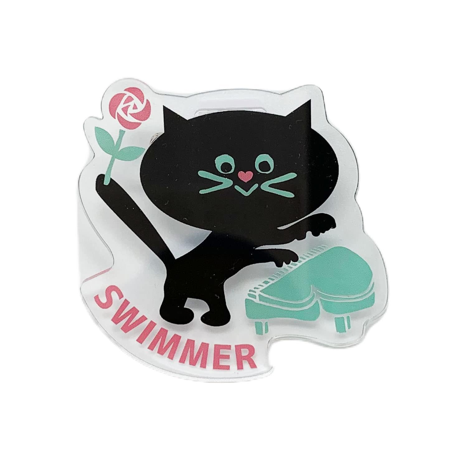 

Shinada Global SWIMMER Cat Acrylic 7 x x Swimmer Goods Badge, 0.5 7cm,