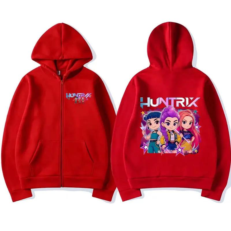 Herbst Winter KPop Dämonenjäger Reißverschluss Hoodies Modische Lässige Warme Sport Langarm Damen Kapuzen-Sweatshirts