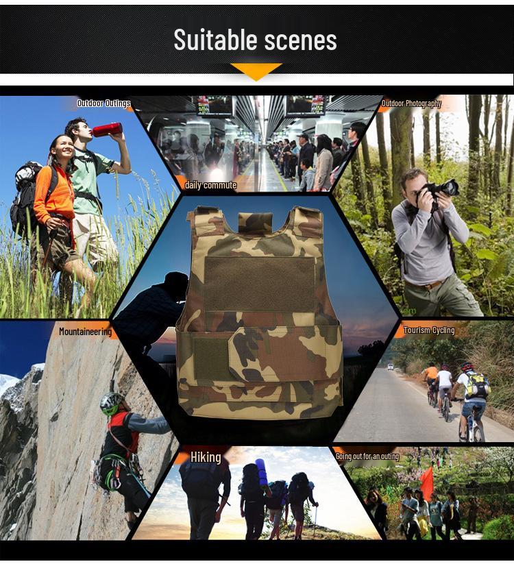 Convenient Lightweight Tactical Camouflage Vest: Multifunctional Military Training Protection
