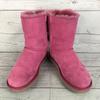 UGG Australia Shearling Boots Bailey Bow Back Ribbon Suede Fur Sheepskin Women's 24.0 Pink(USED)