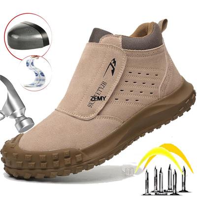 Fashion ZLMY Anti-scalding Safety Shoes Men Steel Toe Welder Shoes Anti-spark Puncture Proof Work Shoes Man Protective Safety Work Boots