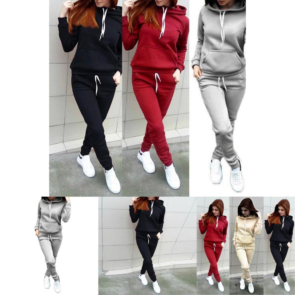 Elegant Women's Fashion Tracksuit Ensemble Luxury Hoodies Sweatshirt And Pant Set