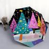 Christmas Tree pattern, automatic folding umbrella, portable and foldable design, 8 ribs, a Christmas or birthday gift.