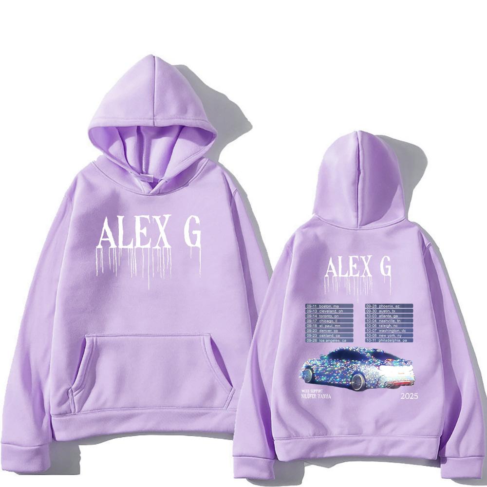 Alex G Artist Hoodies Alex G Tour Fashion Sweatshirts for Women Men Casual Fleece Clothing Two Sides Graphic Hoody Y2K