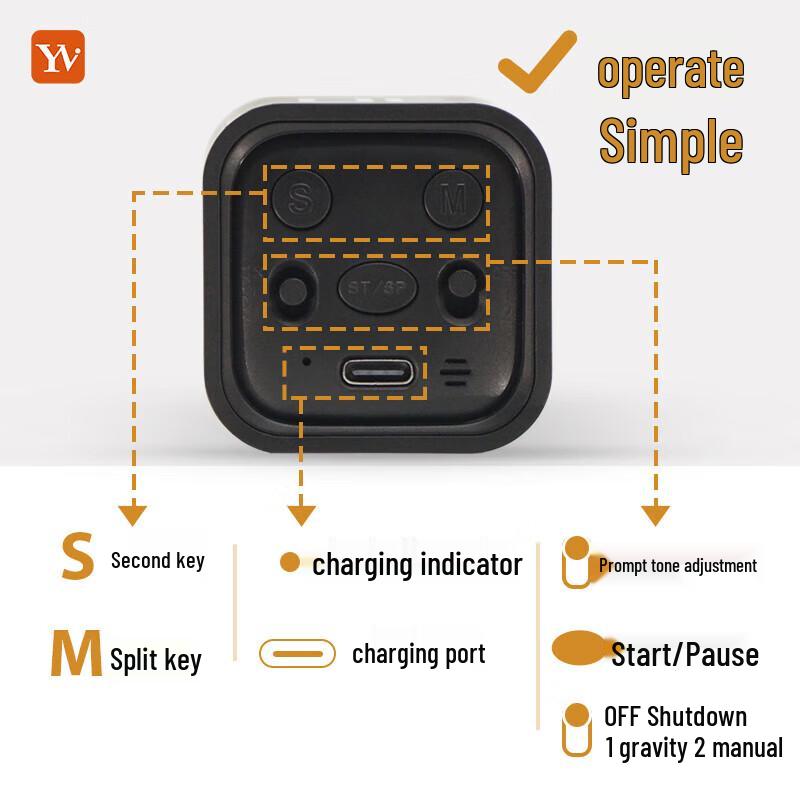 YZ Rechargeable Flip Timer with Presets & Mute