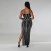 Women's Celebrity Nightclub Party Sexy Suspenders Split Hot Diamonds Dresses