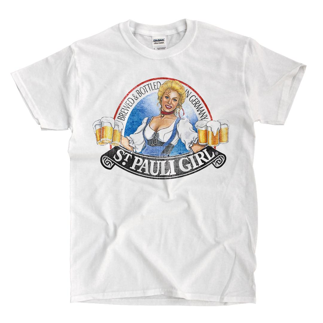St Pauli Girl Beer White T-Shirt Ships Fast High Quality XXL