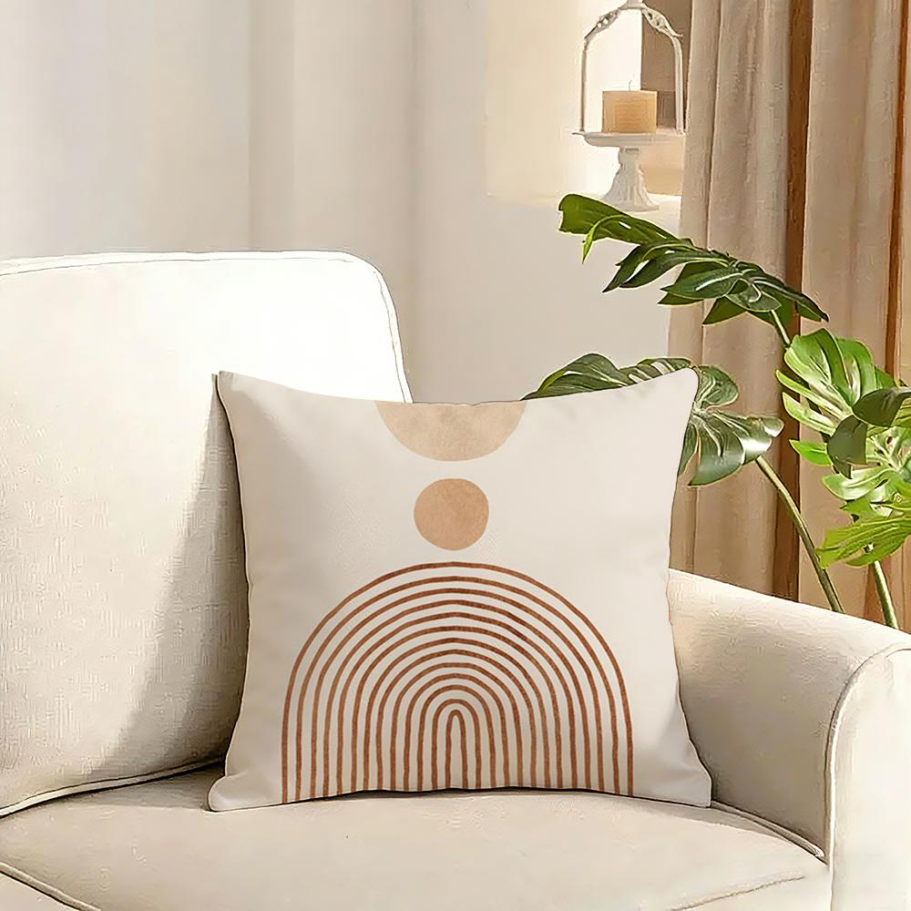 Boho Matisse Coral Lines Cushion Cover Reversible Plush Pillow Cover Soft Fluffy Home Decor for Sofa Bedroom