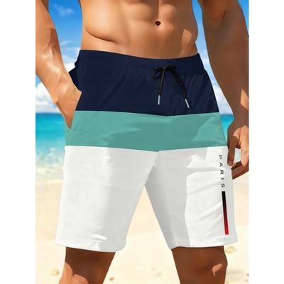 Men's Quick-drying Breathable Board Shorts In Colorful Print with Elasticated Waist, Drawstring and Pockets