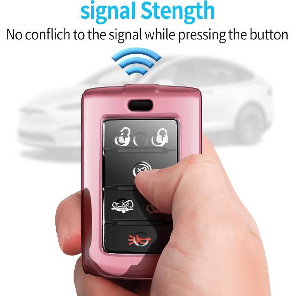 Autophone Compatible With Jeep Key Fob Cover With Keychain Fit For -2025 Grand Cherokee L Grand Wagoneer L Wagoneer Grand Cherokee L 5-6 Buttons