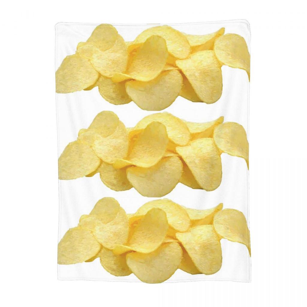 Best Selling Chips Potato Snack Blanket Soft Warm Flannel Throw Blanket Bedding for Bed Living room Picnic Travel Home Couch