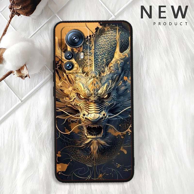 Anime Dragon Design For Xiaomi Mi 15 14 13 13T 12 12T 12S 11 11i 11T Pro Ultra Lite 5G Black Soft Phone Case