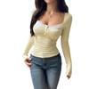 Y2K Cream Yellow Sweet Academic Style Top - Cross-border Sunshine Girl's Christmas Autumn Fashion for Women