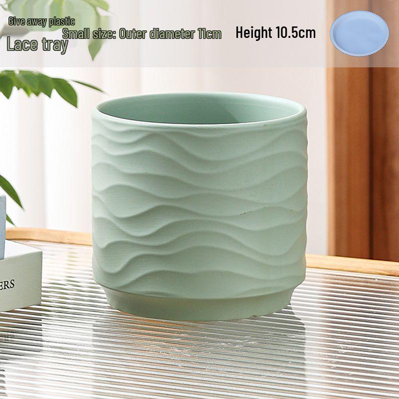 Nordic Style White Ceramic Succulent Pot with Four Compartments