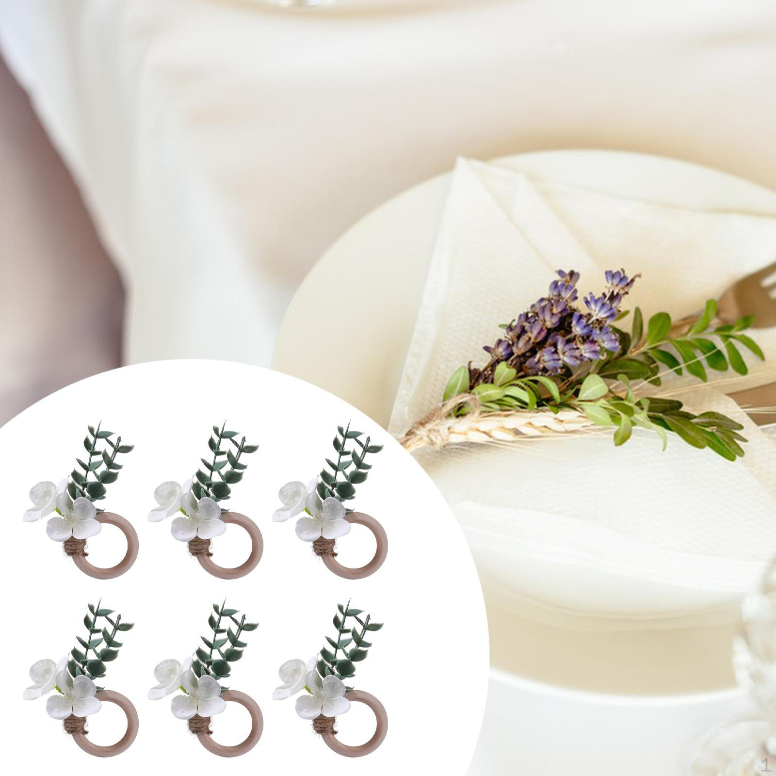 6 Napkin Buckles, Rings, Tableware, Floral Event Decorations, Anniversary