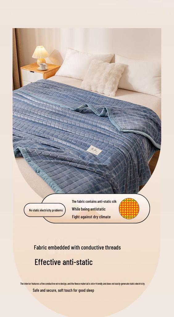Thickened Jacquard Velvet Winter Bed Sheet & Blanket for Single Dorms 300g