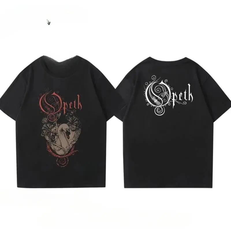 

Opeth Peacock & Skull Dark Art Graphic Double Sided Vintage Progressive Death Metal Band Merch Oversized Streetwear T-Shirt Top for Opeth Fans L