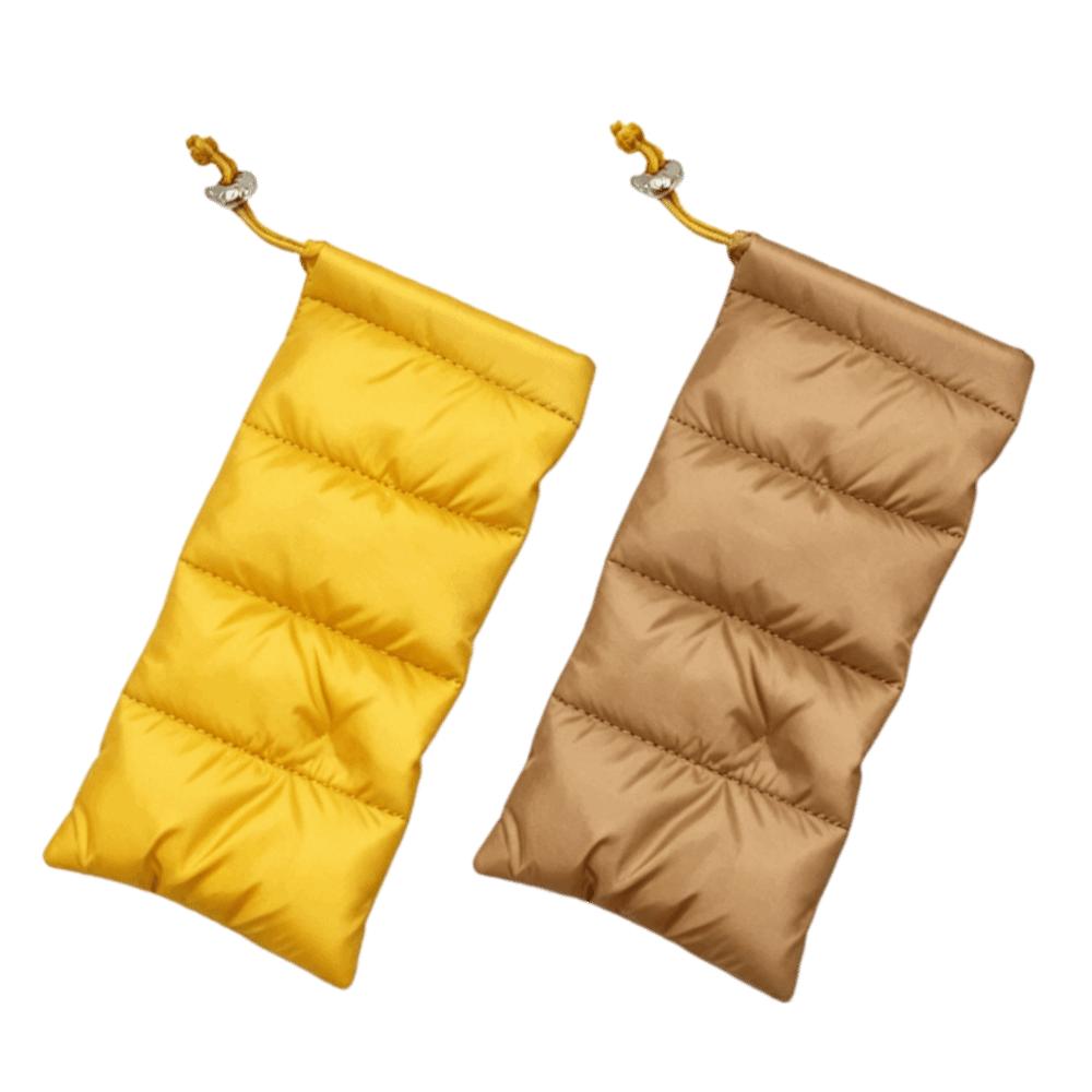 Down Jacket Quilted Padded Eyeglass Case Drawstring Soft Spectacle Case Shockproof Lightweight Sunglasses Storage Bag Outdoor
