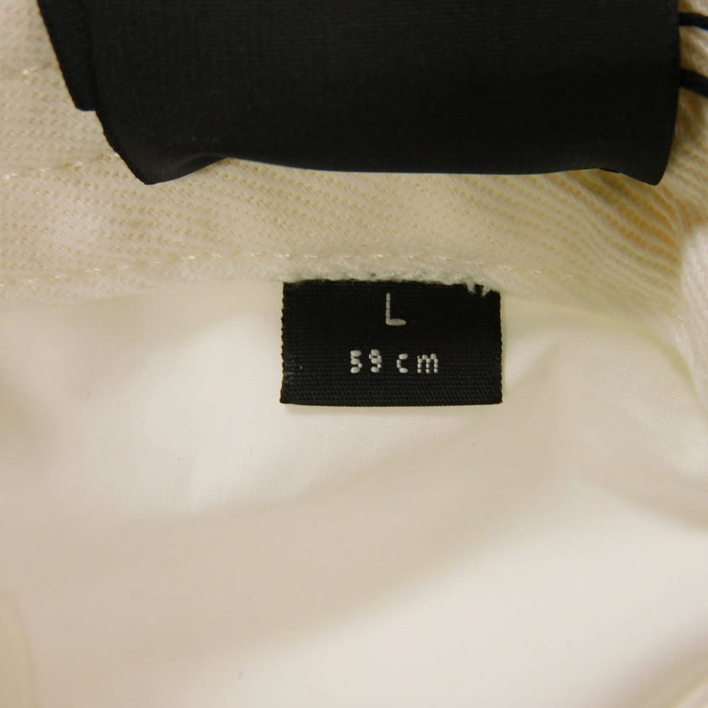 Used 11221 Logo Visor Cap 531588 410B2 9060 7919 L 23.2" Black Baseball Cap with Velcro and Cotton Fits White Men's