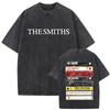 T-shirt Lavé Style Rétro Gothique Ample Hip-hop Streetwear Imprimé avec le Groupe de Rock The Smiths "Never Had No One Ever"