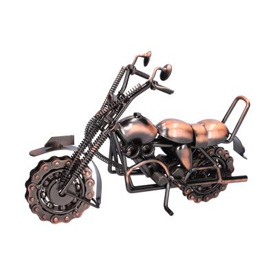 Modellino di Motocicletta Grande Retro Bronzo Classico Raffinato Ornamento Artigianale Decorativo per la Casa