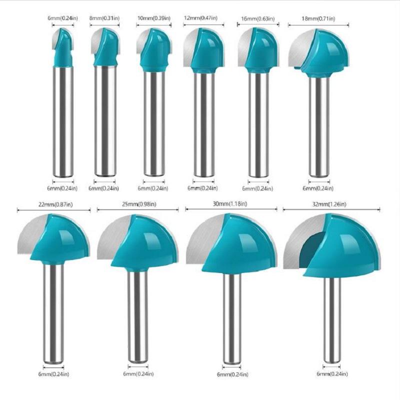 

Набор из 9 твердосплавных концевых фрез с хвостовиком 6 мм, длинное лезвие, круглое торцевое сверло, сердечник, цельный твердосплавный фрезерный инструмент с ЧПУ для радиусной обработки 9pcs синий