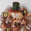 Scarecrow Wreath 65x40cm/25.6x15.7in Thanksgiving Decorative Artificial Wall Hanging Wreath for