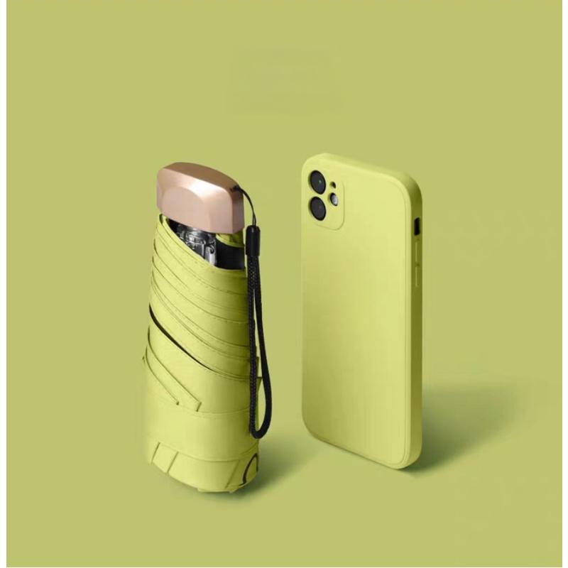1Pc 55% Off Mini Sun Umbrella Pocket Rain Umbrella Vinyl Folding UV Ultraviolet Protection Sun Shade Pocket Parasol Capsule