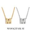 MamacitaSlay Classic 316L Stainless Steel Letter Necklace Waterproof 18K Gold Plated Jewelry Women's Elegant Neck Jewelry Gift