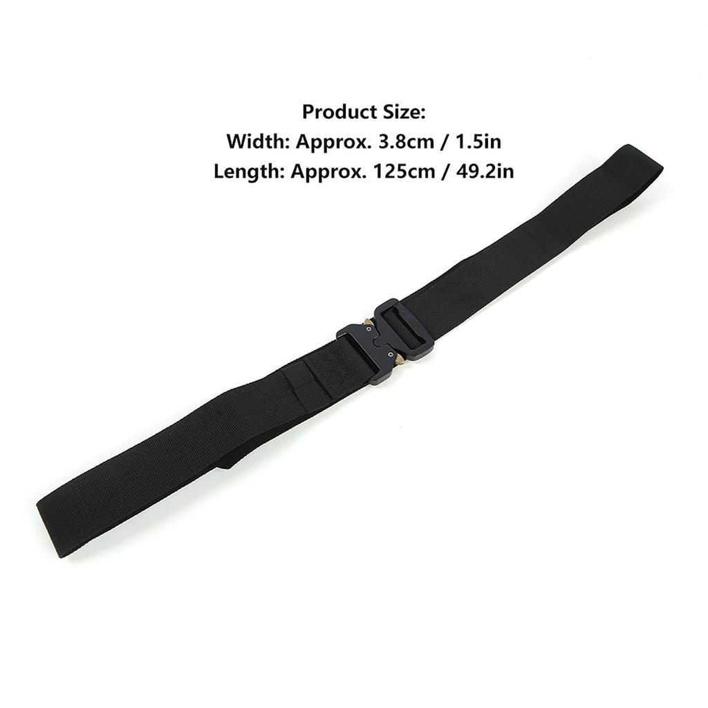 Outdoor Multi Function Military Training Nylon Buckle Belt Strap Men Waistband 3.8x125cm(Black )