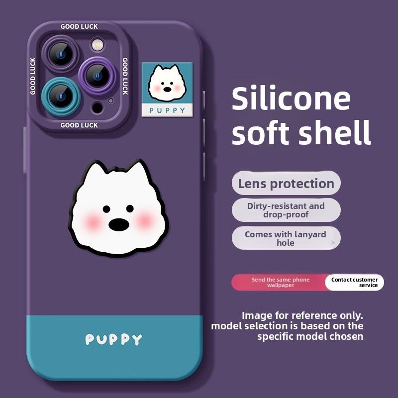 West Highland Puppy Apple 16 Pro Max Phone Case iPhone 15 14 Full Coverage Shockproof Silicone Cover Cute Style